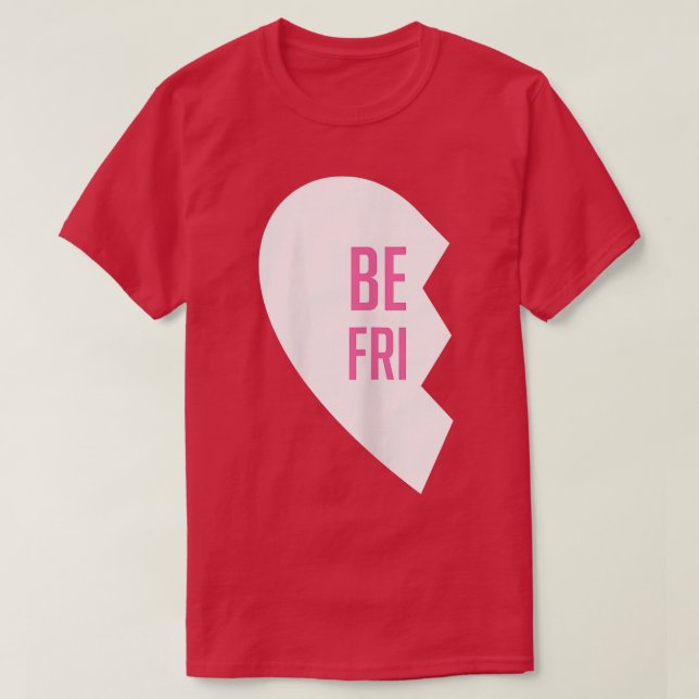 Camiseta Corações Melhor Amigo T s Correspondendo Bff Outfi (Frente do Design)