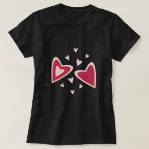 Camiseta Corações Nucleares - magenta e rosa - imagem.