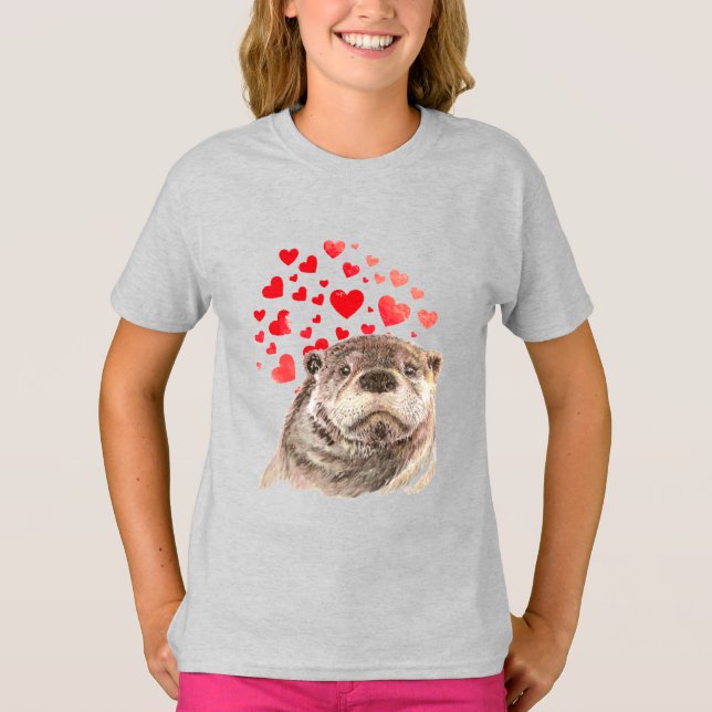 Camiseta Corações Ótimos E Molhantes Adoram Humor Animal T- (Frente)