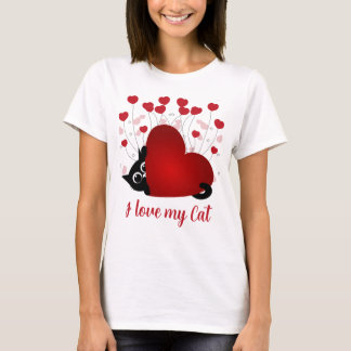 Camiseta Corações Personalizados de Gatos de Amor