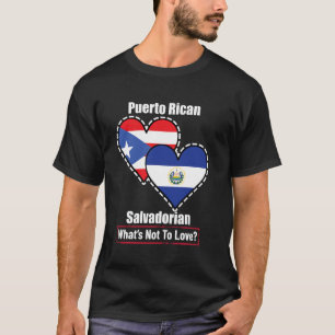 Camiseta Corações Porto-Riquenhos Salvadorenhos Bandeiras O