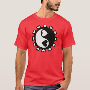 CAMISETA CORAÇÕES PRETO & BRANCO DE YIN YANG