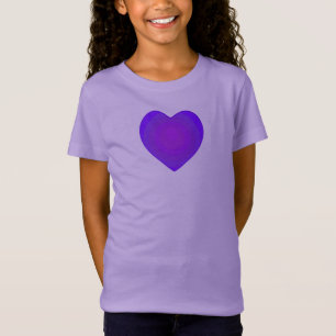 Camiseta Corações Púrpuros B&W Batendo em T-Shirt