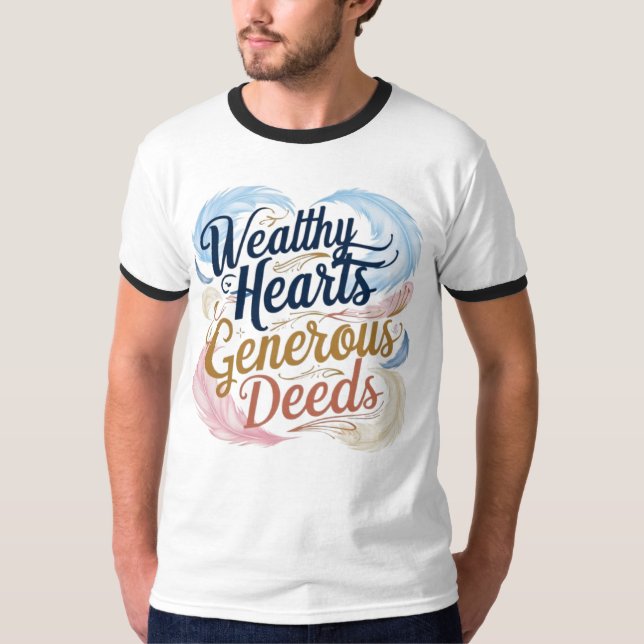 Camiseta Corações Ricas - Ações Generosas (Frente)