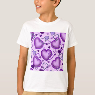 Camiseta Corações roxos