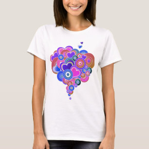 Camiseta Corações Roxos PopArt