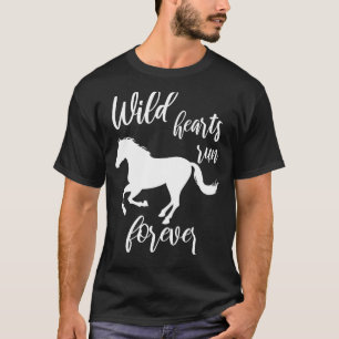 Camiseta Corações Selvagens Correm para uma Menina Equestre