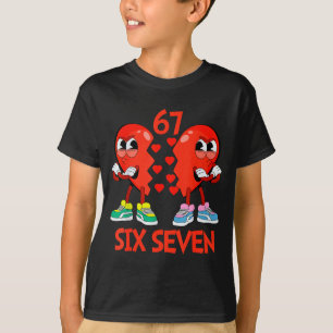 Camiseta Corações Valentines Engraçado Seis Sete 6 7 Meme G