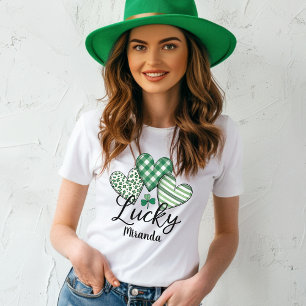 Camiseta Corações Verdes e Sortudos Ruas Personalizadas.