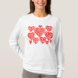 Camiseta Corações - vermelho