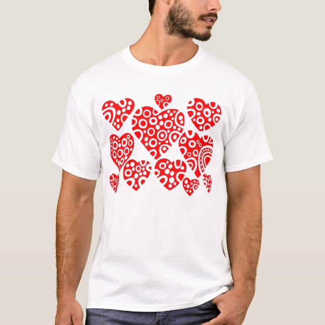 Camiseta Corações - Vermelho (Frente)