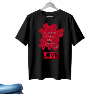 Camiseta Corações vermelhos