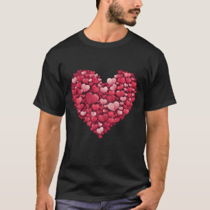 Camiseta Corações vermelhos bonitos