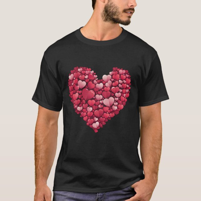 Camiseta Corações vermelhos bonitos (Frente)