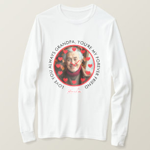 Camiseta Corações Vermelhos Cachorros Cachorros Ama Avós Fo