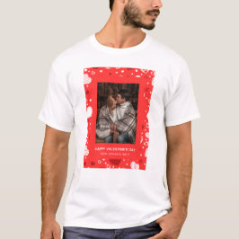 Camiseta Corações Vermelhos Elegantes Feliz Dia dos Namorad