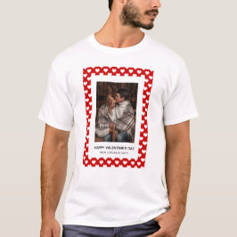 Camiseta Corações Vermelhos Elegantes Feliz Dia dos Namorad