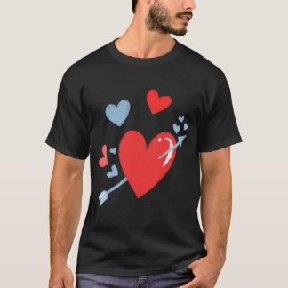 Camiseta Corações Vermelhos namorados