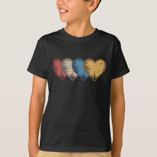 Camiseta Corações Vintage Presente Legal do Dia dos Namorad