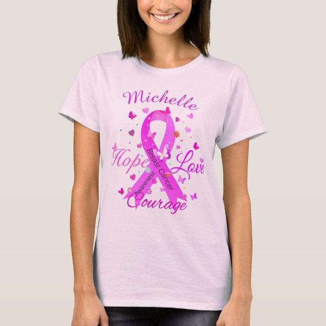 Camiseta Coragem de Amor com Cancer de Mama (Frente)