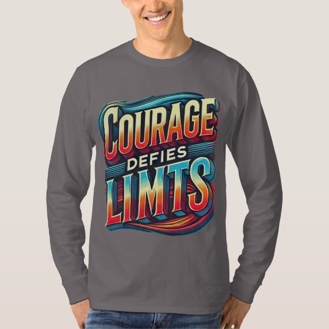 Camiseta Coragem Desafia Limites da manga longa (Frente)