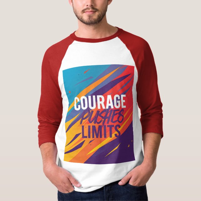 Camiseta Coragem Empurra Limites. (Frente)