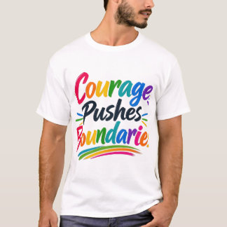 Camiseta Coragem Empurra Limites – Inspiração Multicolorida