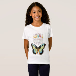 Camiseta Coragem Encontra Resiliência: design de esboço da