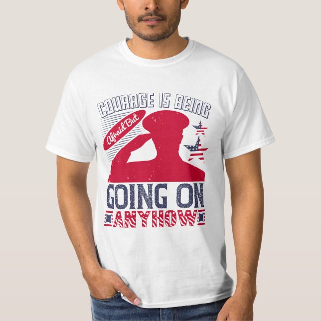 Camiseta Coragem está receando, mas de qualquer forma (Frente)