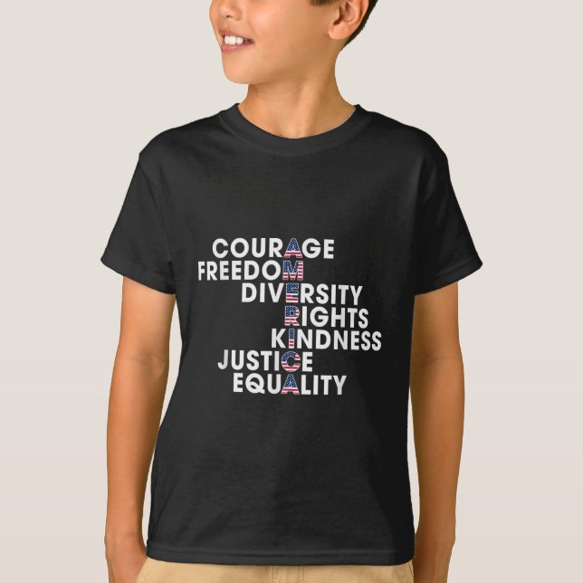Camiseta Coragem Liberdade Diversidade Direitos Bondade Jus (Frente)