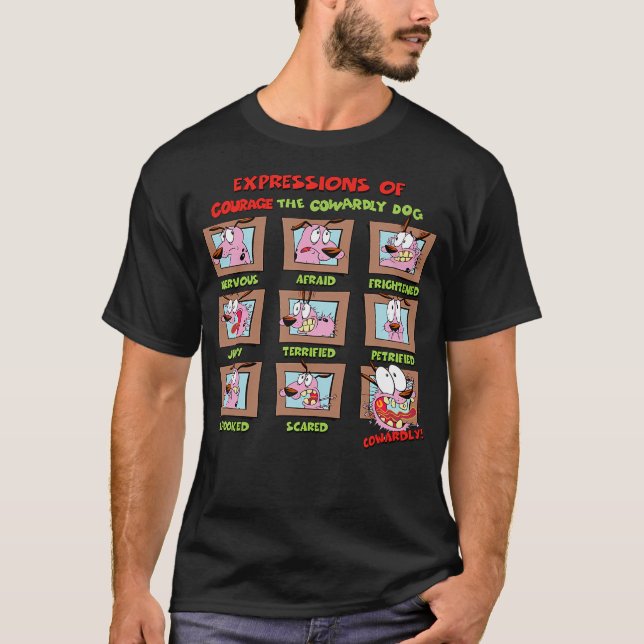 Camiseta Coragem O Cão Cowardly Dog Courage Expressions Box (Frente)
