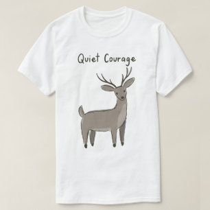 Camiseta Coragem-Silenciosa-Cervo-Minimalista-Motivação