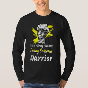 Camiseta Corajoso e destemido borda, Sarcoma Guerreiro Amar