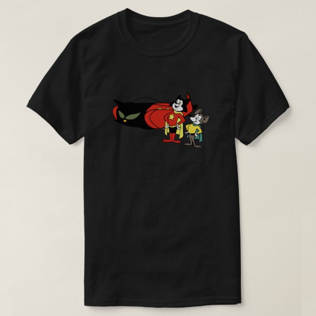 Camiseta Corajoso Rato Gato e Minuto Essencial (Frente do Design)
