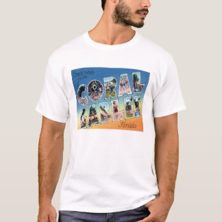 Camiseta Coral Gables, t-shirt cénico das letras do vintage