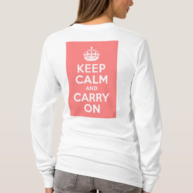 Camiseta Coral leve Fique Calmo e continue ligado (Verso)