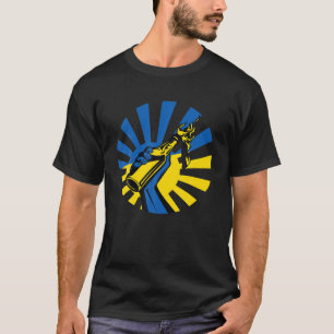 Camiseta Coral Molotov Ucraniano Com Bandeira Da Ucrânia