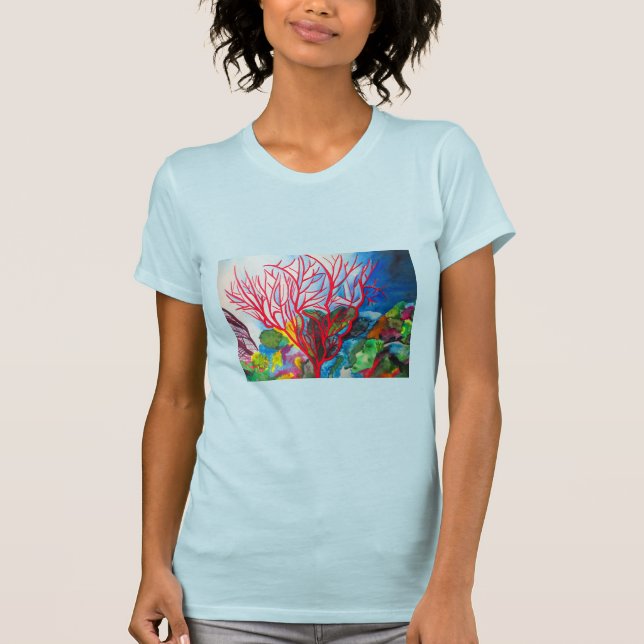 Camiseta Coral Reef Excelente Barrier Reef Arte oceânica (Frente)