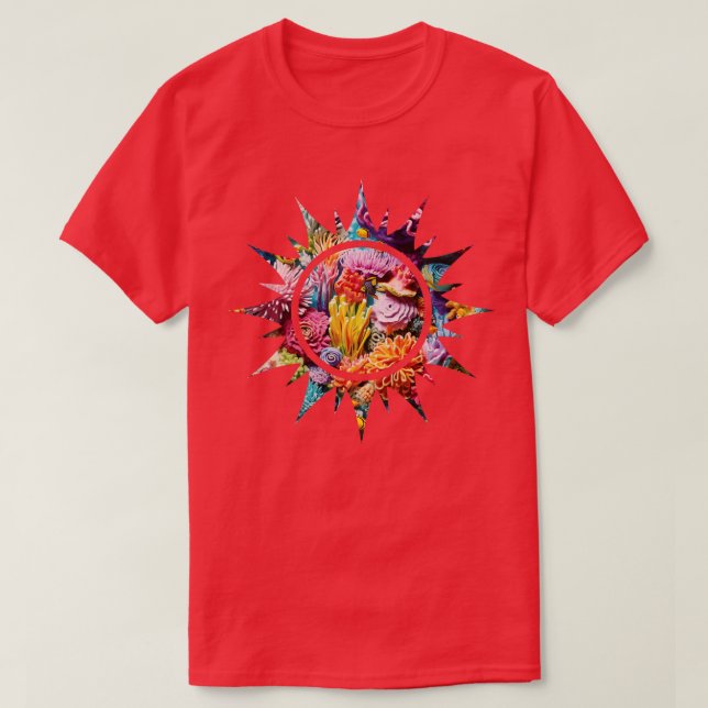 Camiseta Coral Reef Sun (Frente do Design)