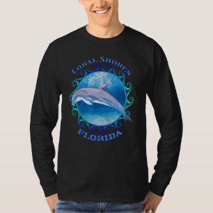 Camiseta Coral Shores Flórida Vacinação Souvenir Dolphin