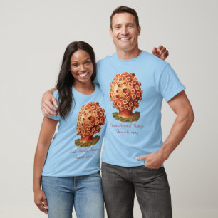 Camiseta Coral Vermelho Náutico Vida Marinha Ernst Haeckel