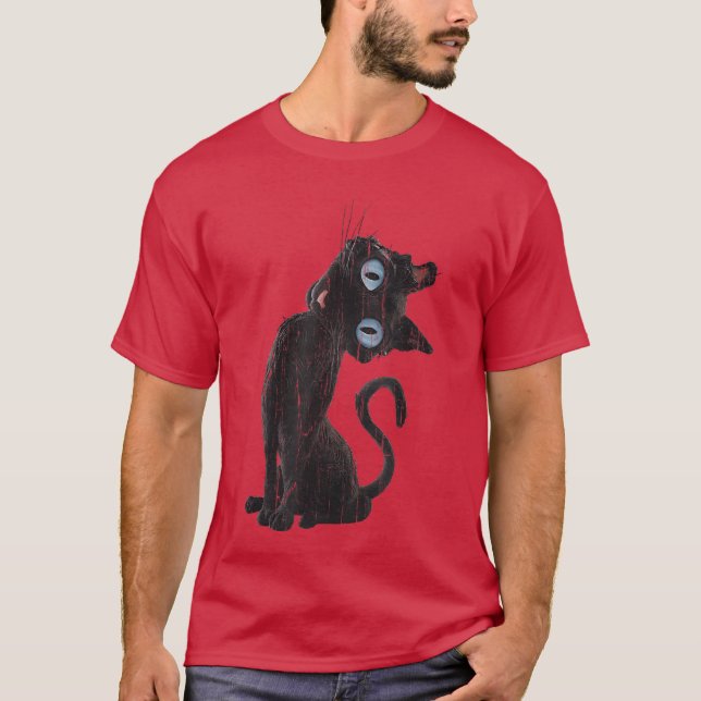 Camiseta Coraline Cat Creepy Cat Cute Cat Meme (Frente)