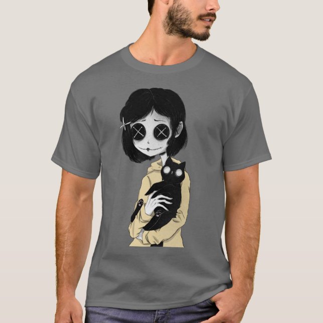 Camiseta Coraline engraçado (Frente)
