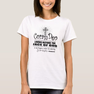 Camiseta "Coram Deo" Tee Jersey, Ajustado Relaxado (Cores L