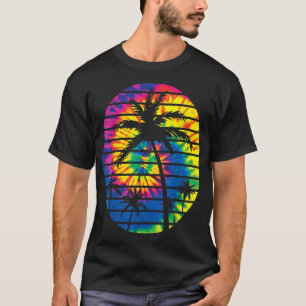 Camiseta Corante Brilhante Com Palmeiras Praia Legal Tropic
