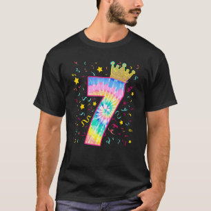 Camiseta Corante Colorido Número 7 Anos Meninas 7