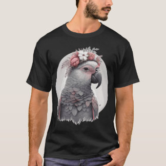 Camiseta Corante-d-água Cura Cinza africana Papagaio Pássar
