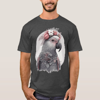 Camiseta Corante-d-água Cura Cinza africana Papagaio Pássar