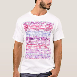 Camiseta Corante d'água listrado: Cinza Rosa Polka