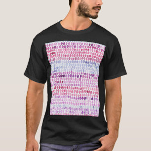 Camiseta Corante d'água listrado: Cinza Rosa Polka